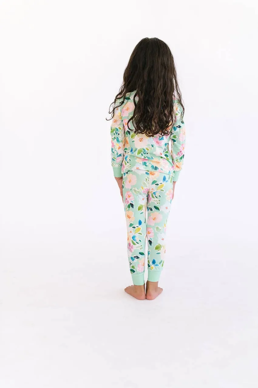 2 Piece Pajama Set in Watercolor Floral