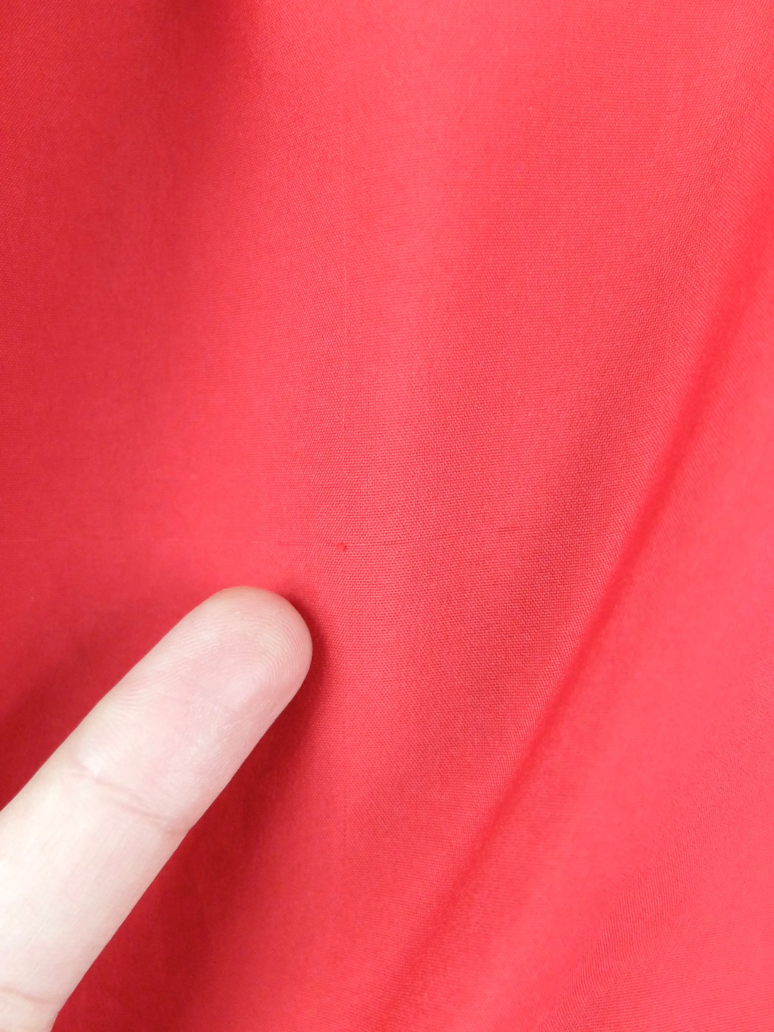 70s Mod Red Pleated V-Neck Long Sleeve Button Up Blouse