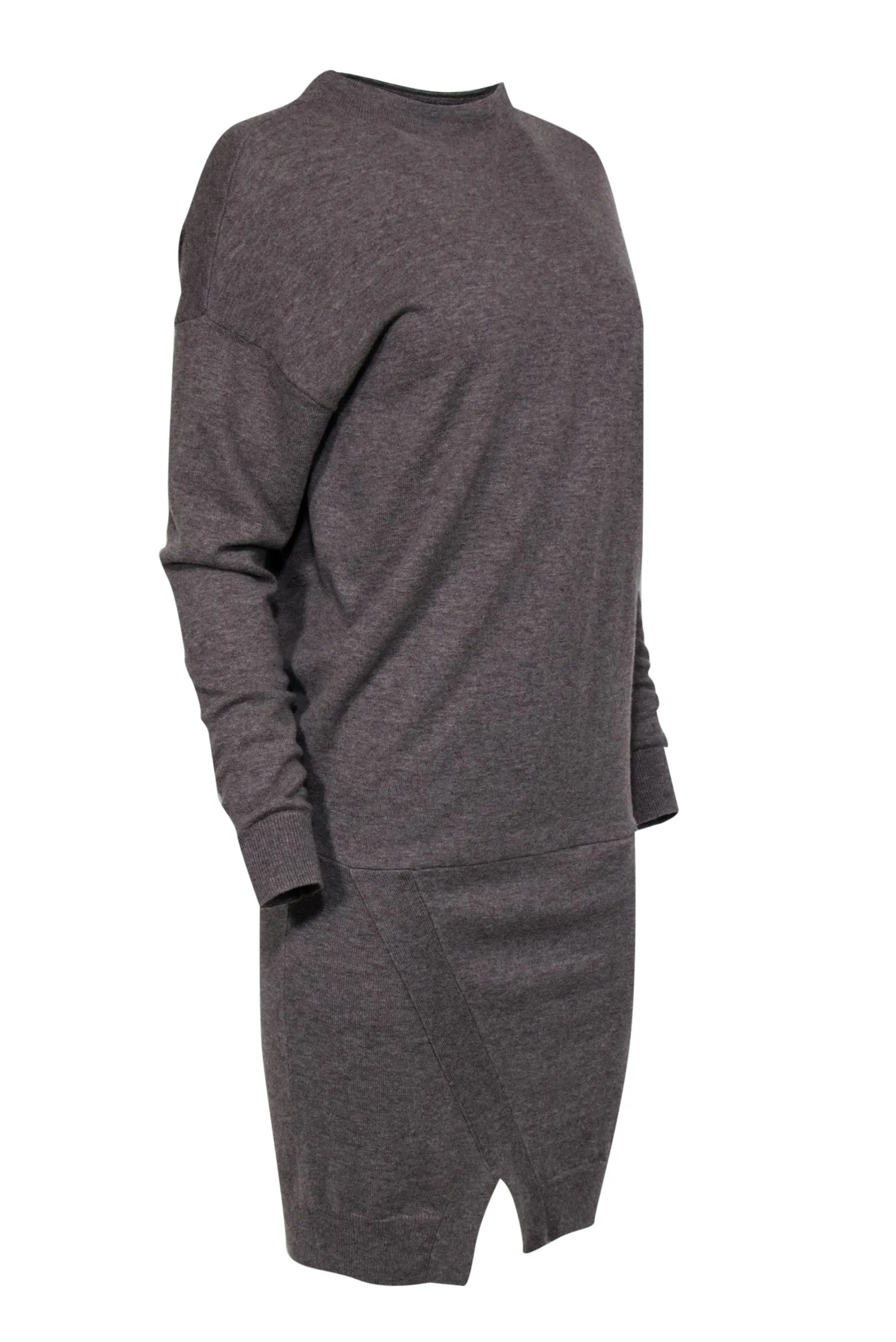 All Saints - Light Brown Cashmere Blend Drop Waist Sweater Dress w/ Envelope Hem Sz 6