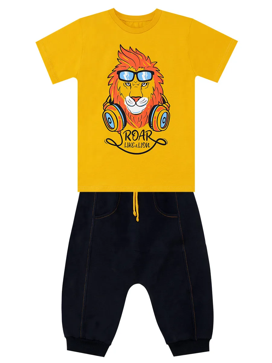 arslan erkek çocuk t-shirt kapri şort takim