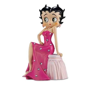 Betty Boop Pink Ribbon Limited Edition Hand Bell Sculpture from the Hamilton Collection | I Make Hope Look Good Figurine from the Betty Boop Breast Cancer Awareness Handbell Series, Resin 4 1/2" Tall