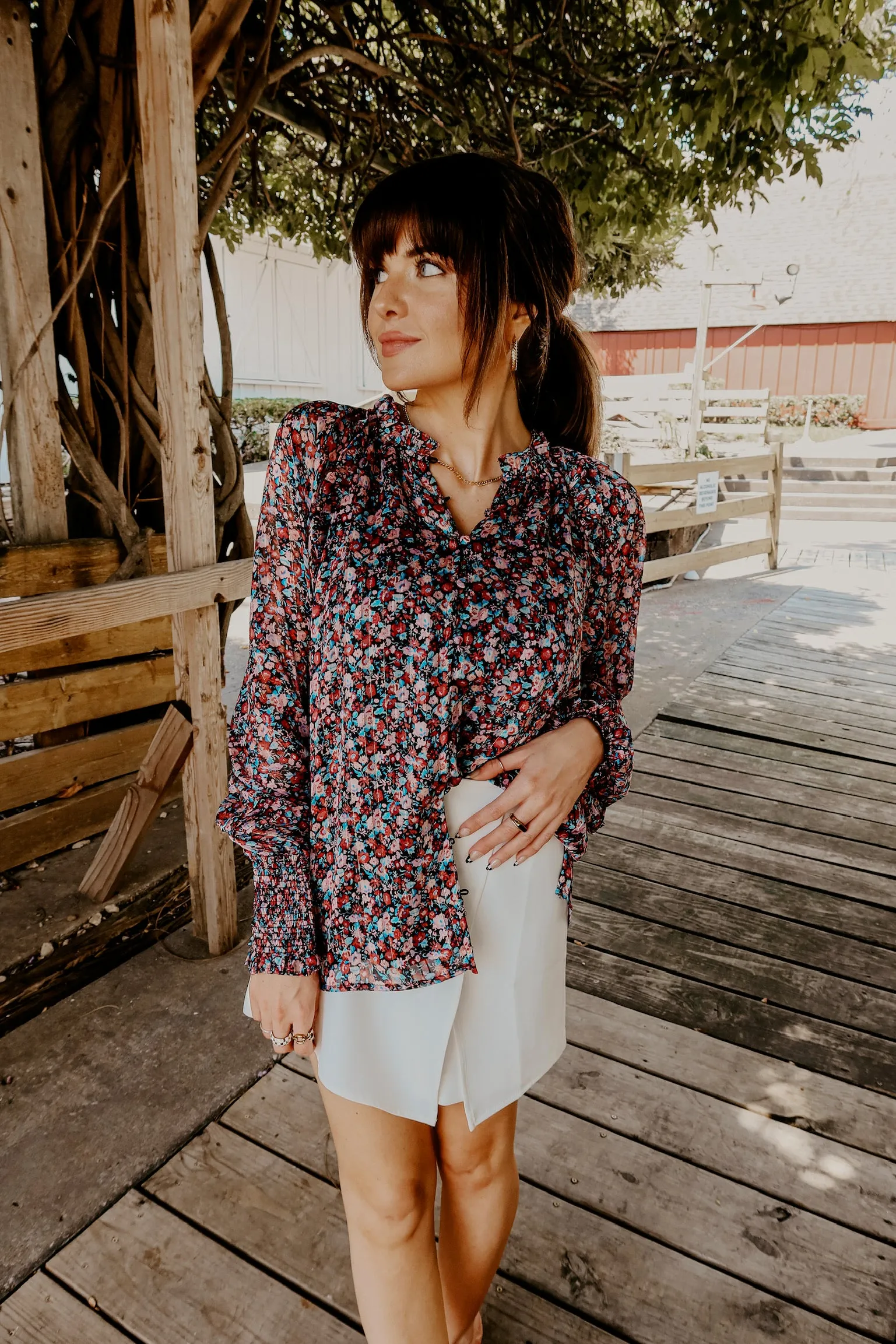 Buddylove Haddie Long Sleeve Blouse - Passion Punch