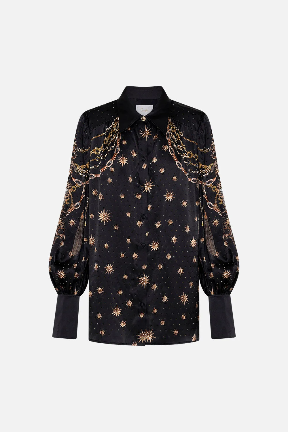 BUTTON THROUGH BLOUSON SLEEVE BLOUSE SOUL OF A STAR GAZER