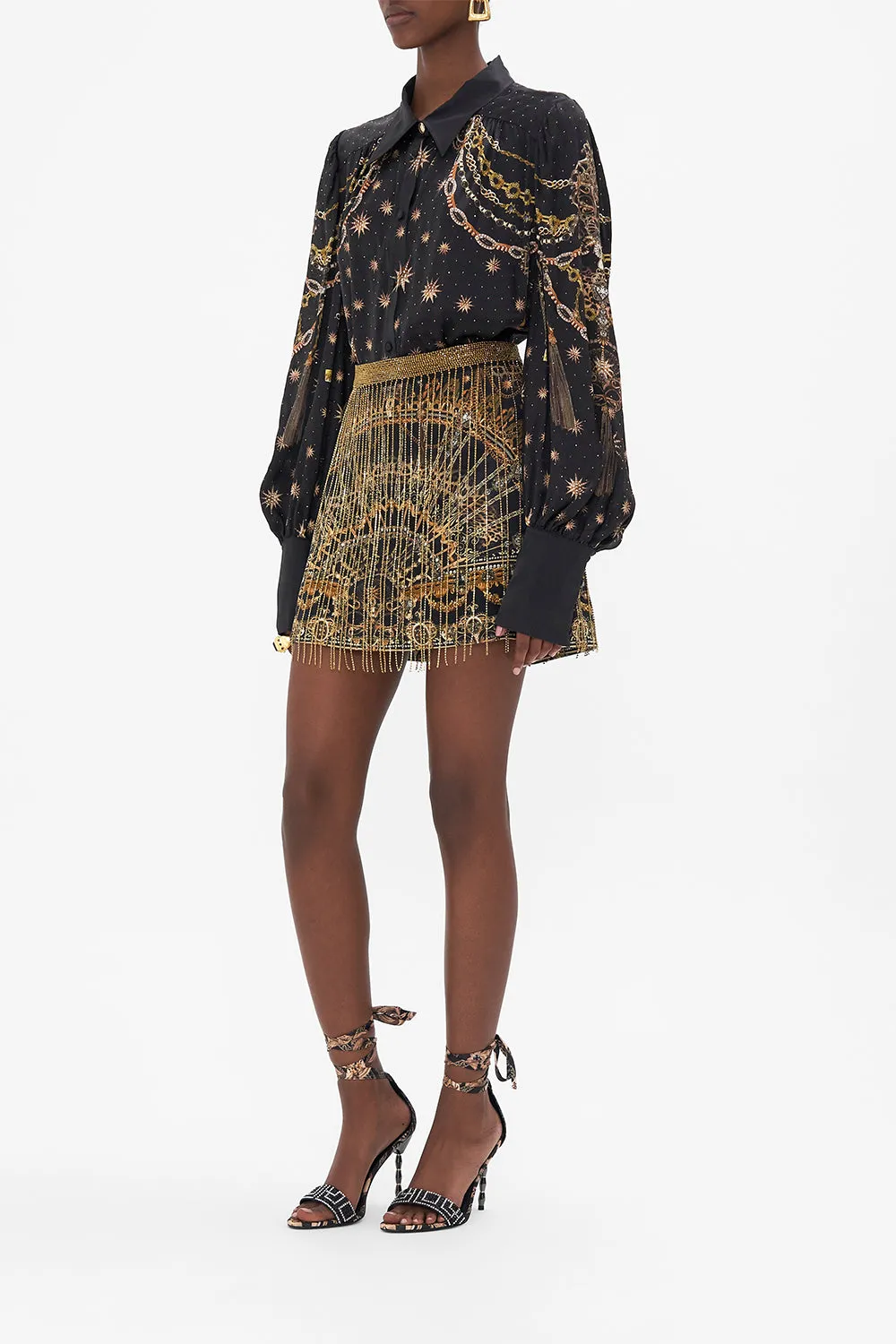 BUTTON THROUGH BLOUSON SLEEVE BLOUSE SOUL OF A STAR GAZER