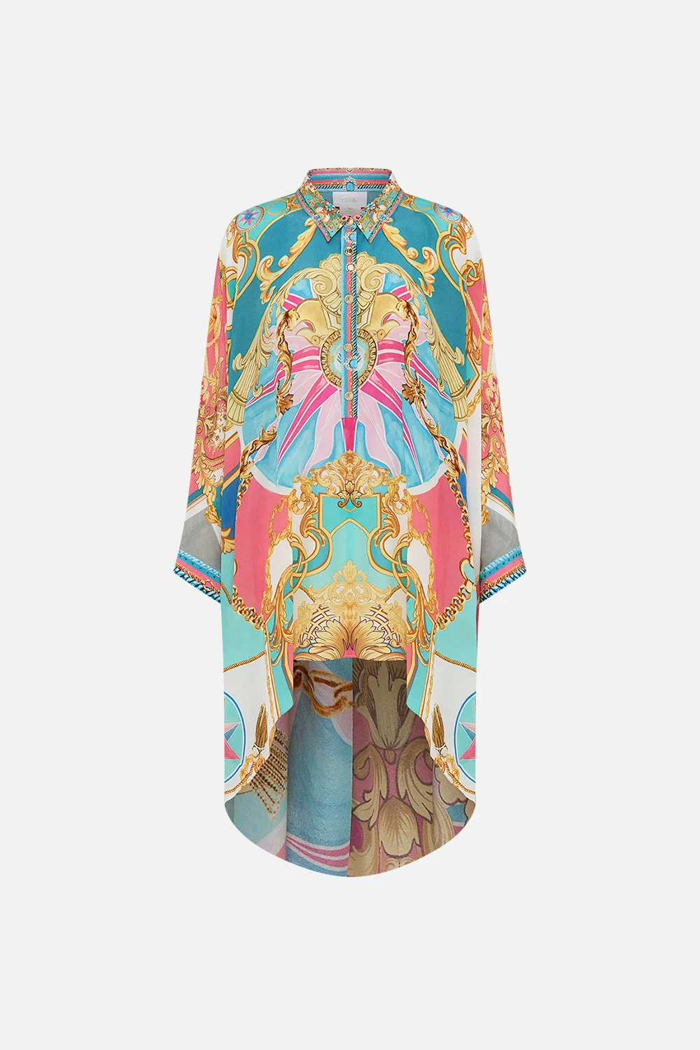 BUTTON UP TOP WITH DRAPED BACK SAIL AWAY WITH ME