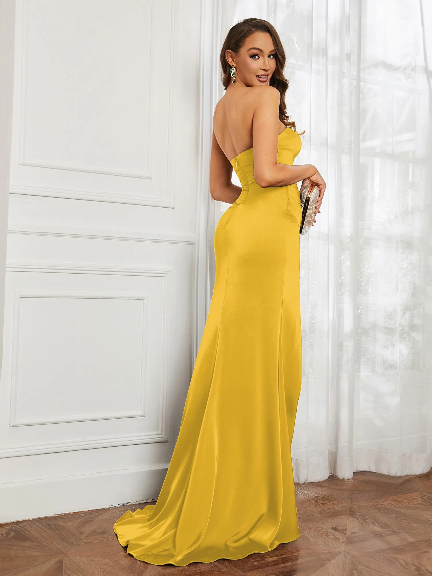 Classic Off-The-Shoulder Mermaid Prom Dress Marigold