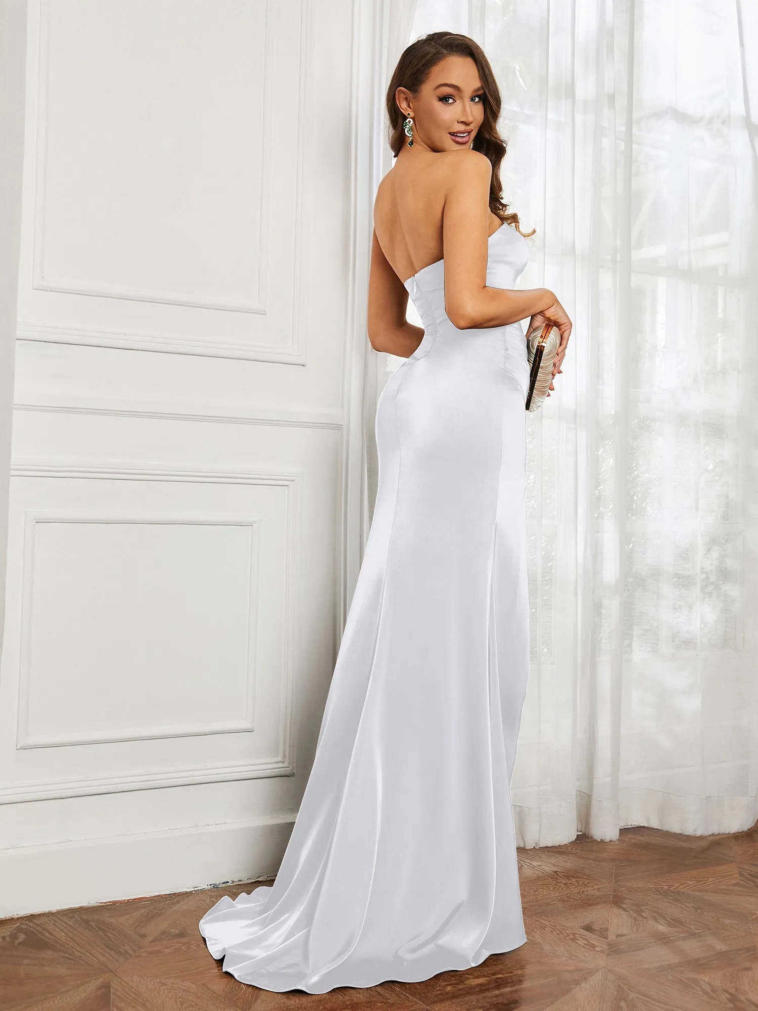 Classic Off-The-Shoulder Mermaid Prom Dress White