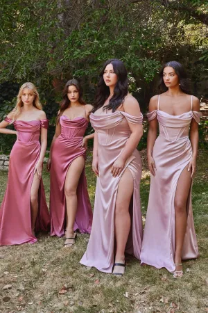 Corset Satin Luxury Prom & Bridesmaid gown, Vintage Retro Plus-Size Formal Gala Dress