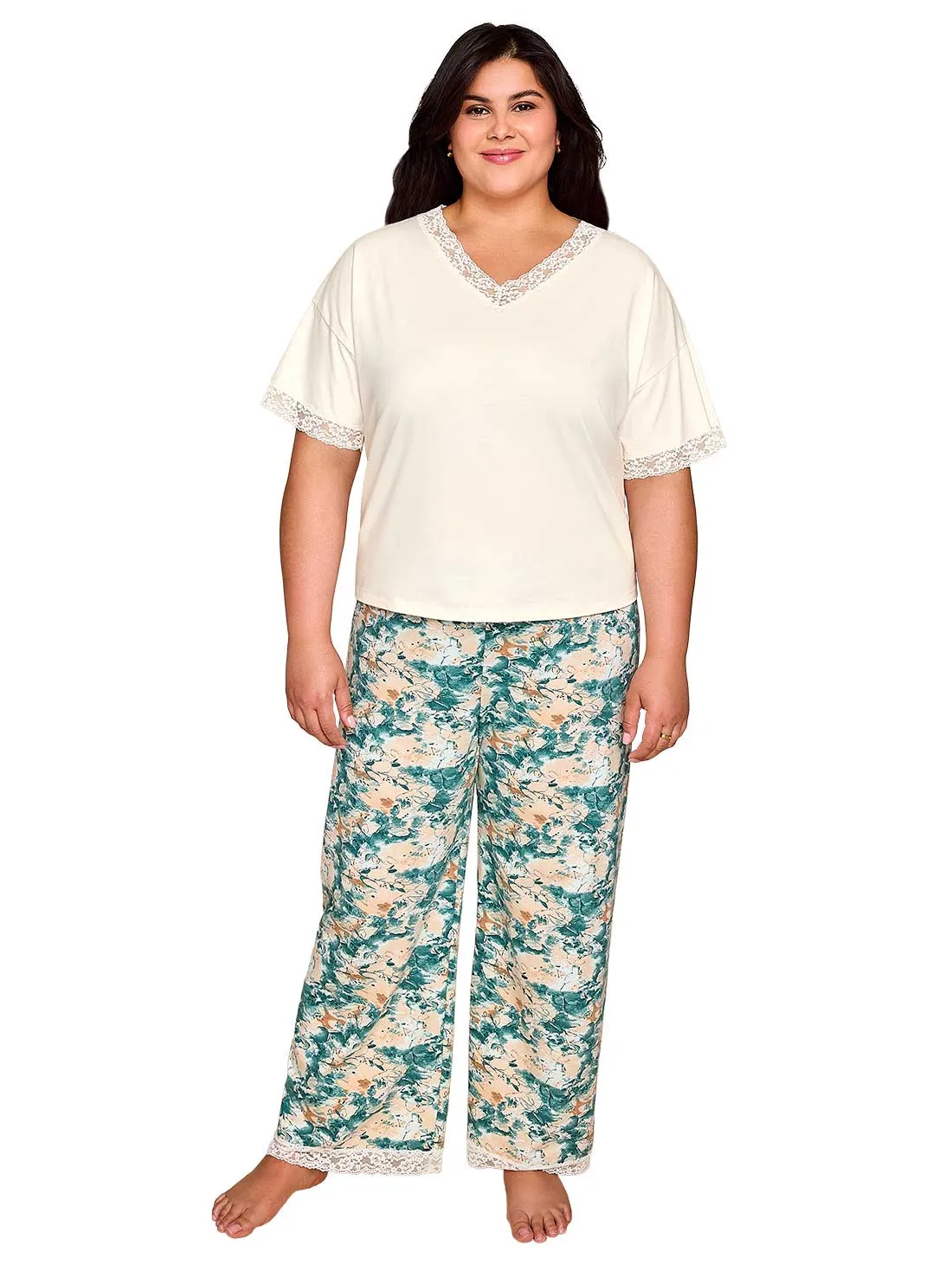 Cotton long pajama set 77128