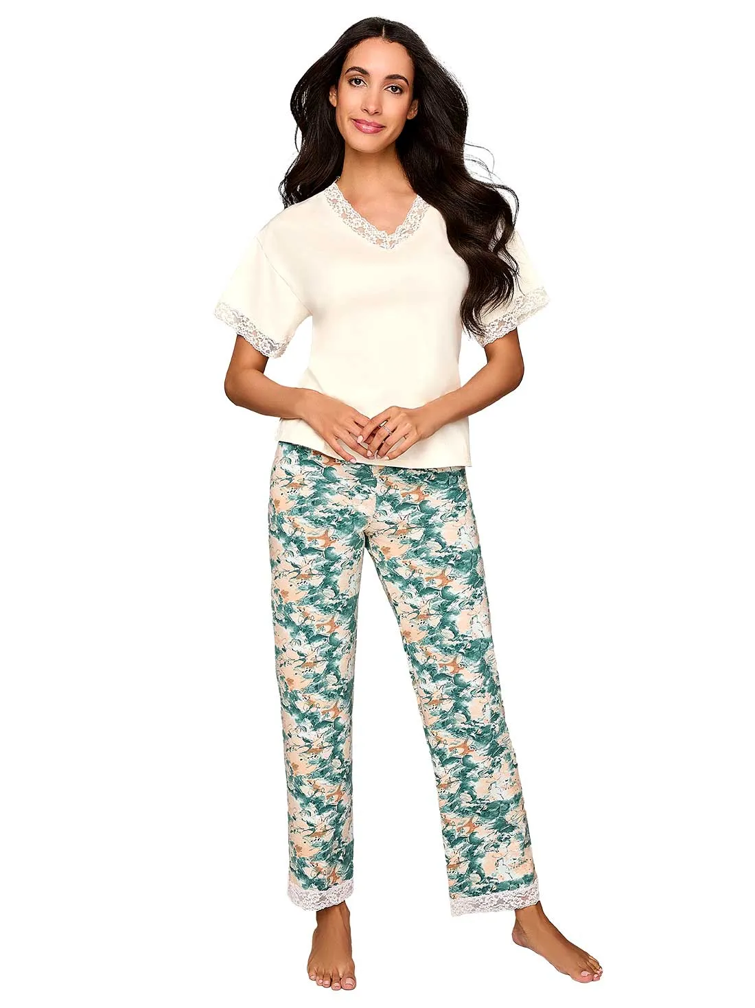 Cotton long pajama set 77128