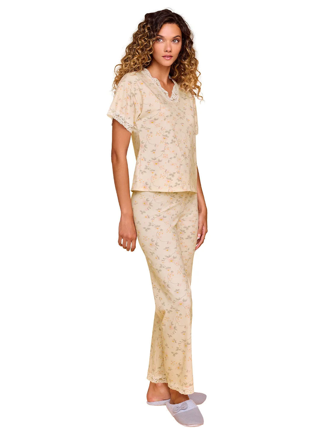Cotton long pajama set 77128