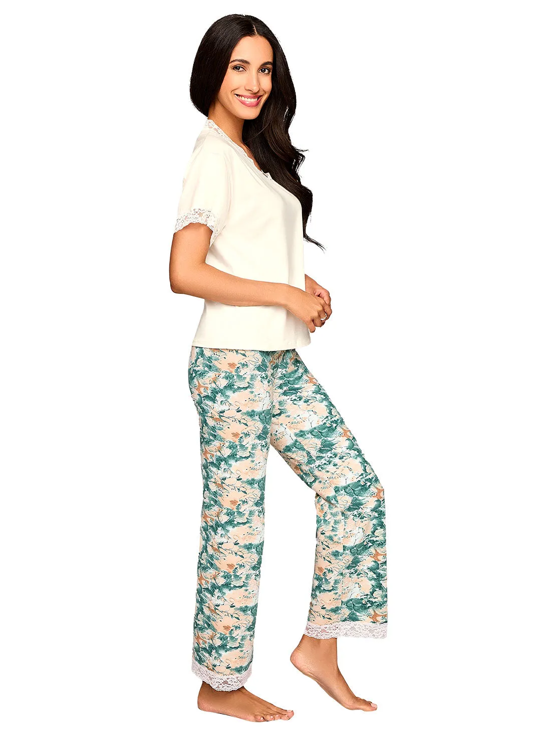Cotton long pajama set 77128