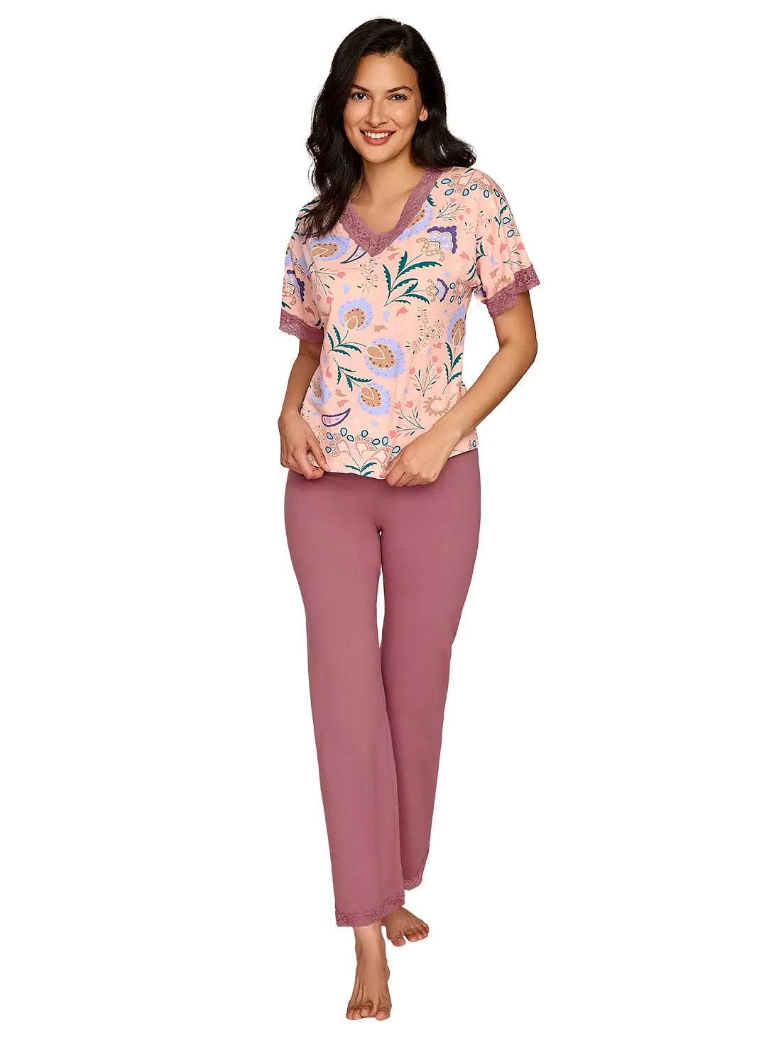Cotton long pajama set 77128
