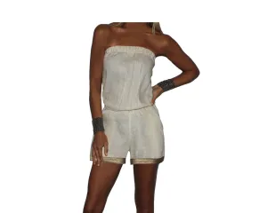 Dusty cream 100% linen jumpsuit- The St. Barth