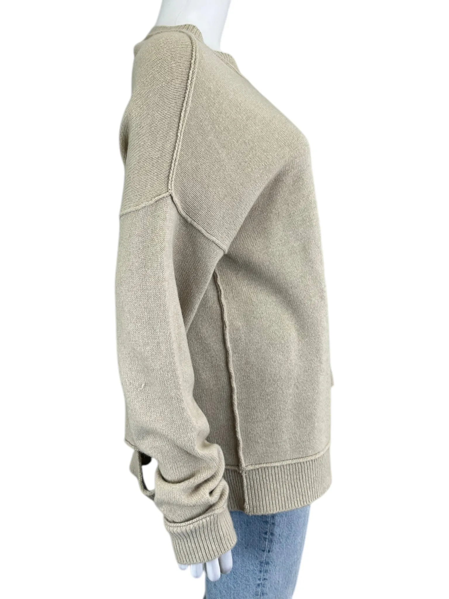 EILEEN FISHER Beige Italian Yarn Wool Cashmere Blend Sweater Size S