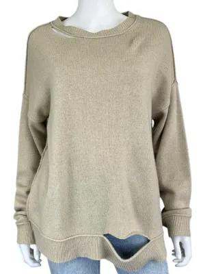 EILEEN FISHER Beige Italian Yarn Wool Cashmere Blend Sweater Size S