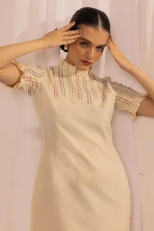 Kantha Embroidered Cotton Dress