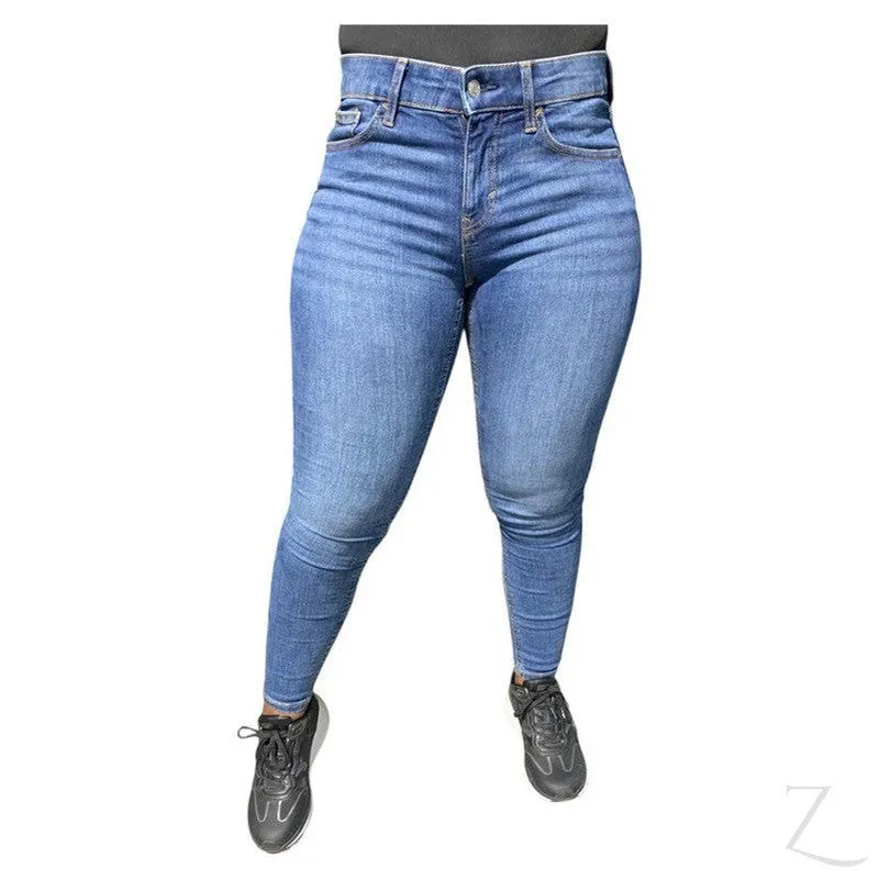 Ladies Super Strong Stretchy Skinny Denim Jeans | Plain | "Roo"