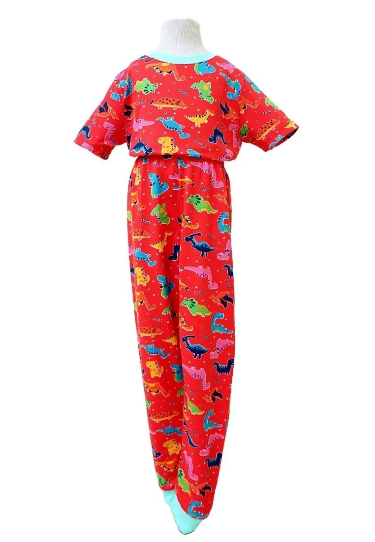Landmark Short Sleeves and Pajama Set - Red