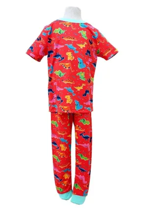 Landmark Short Sleeves and Pajama Set - Red