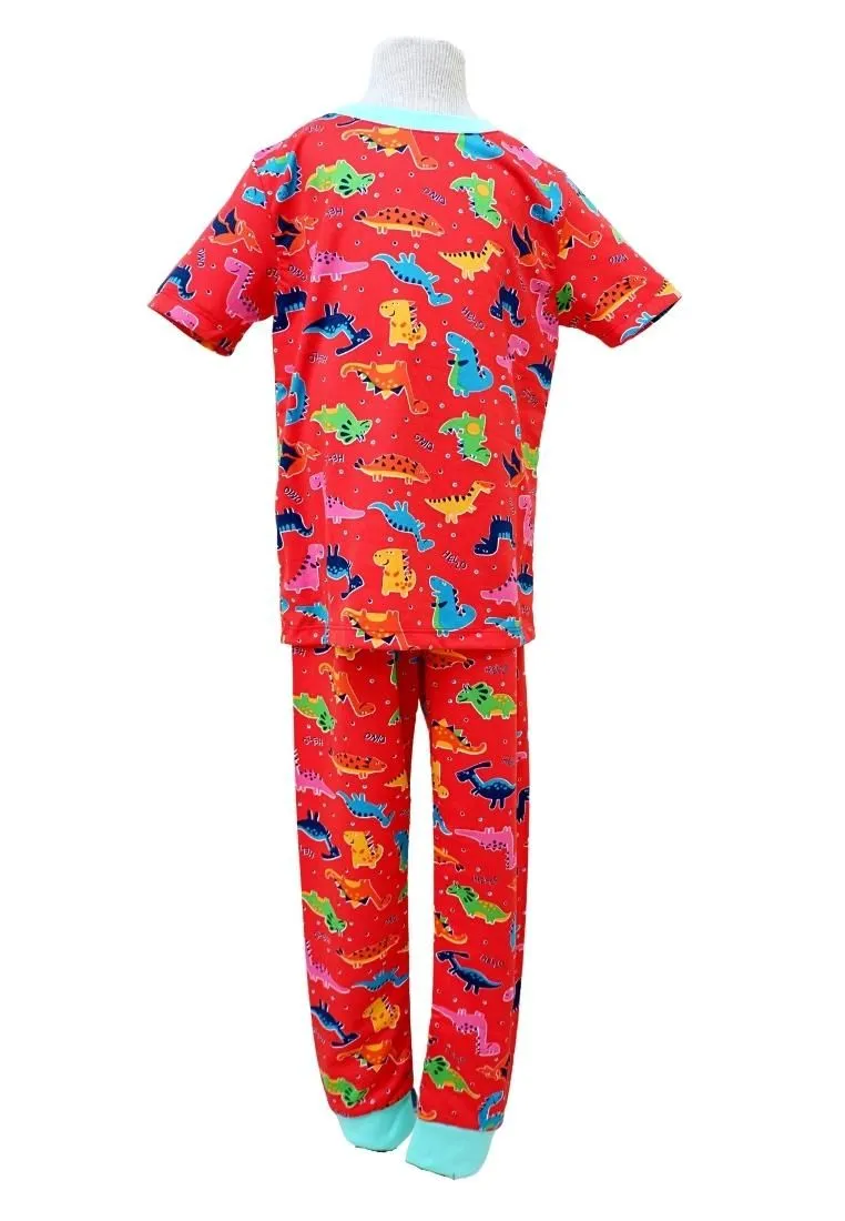 Landmark Short Sleeves and Pajama Set - Red