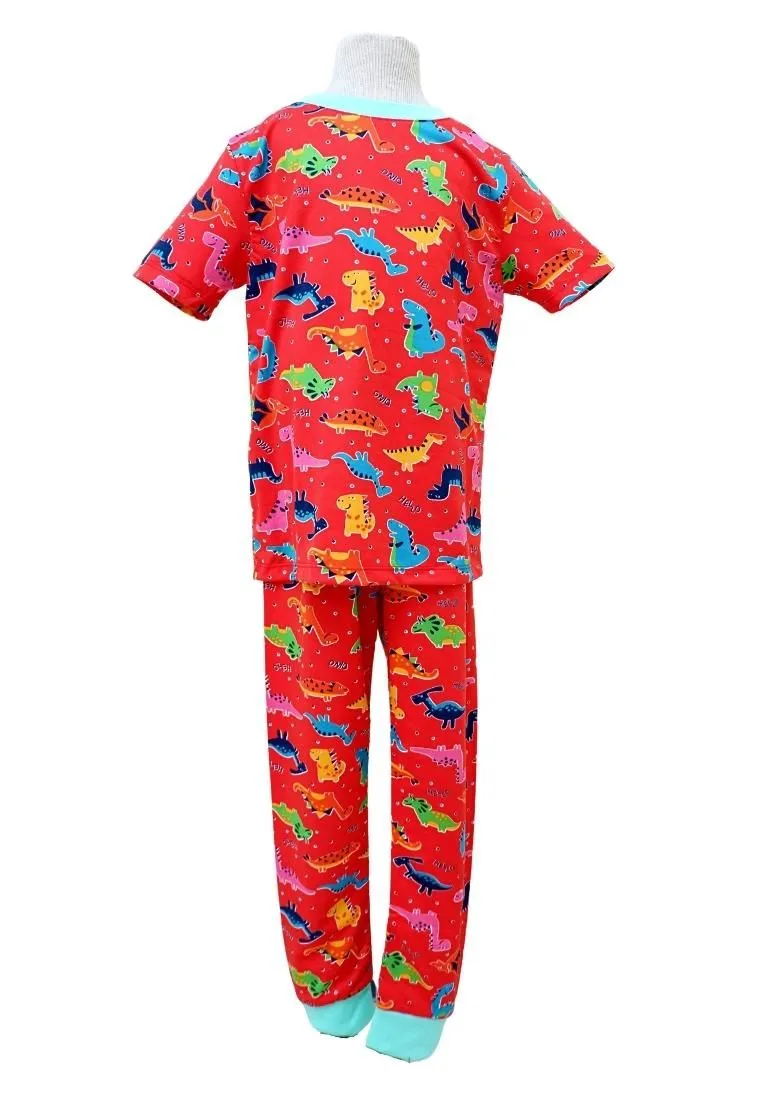 Landmark Short Sleeves and Pajama Set - Red