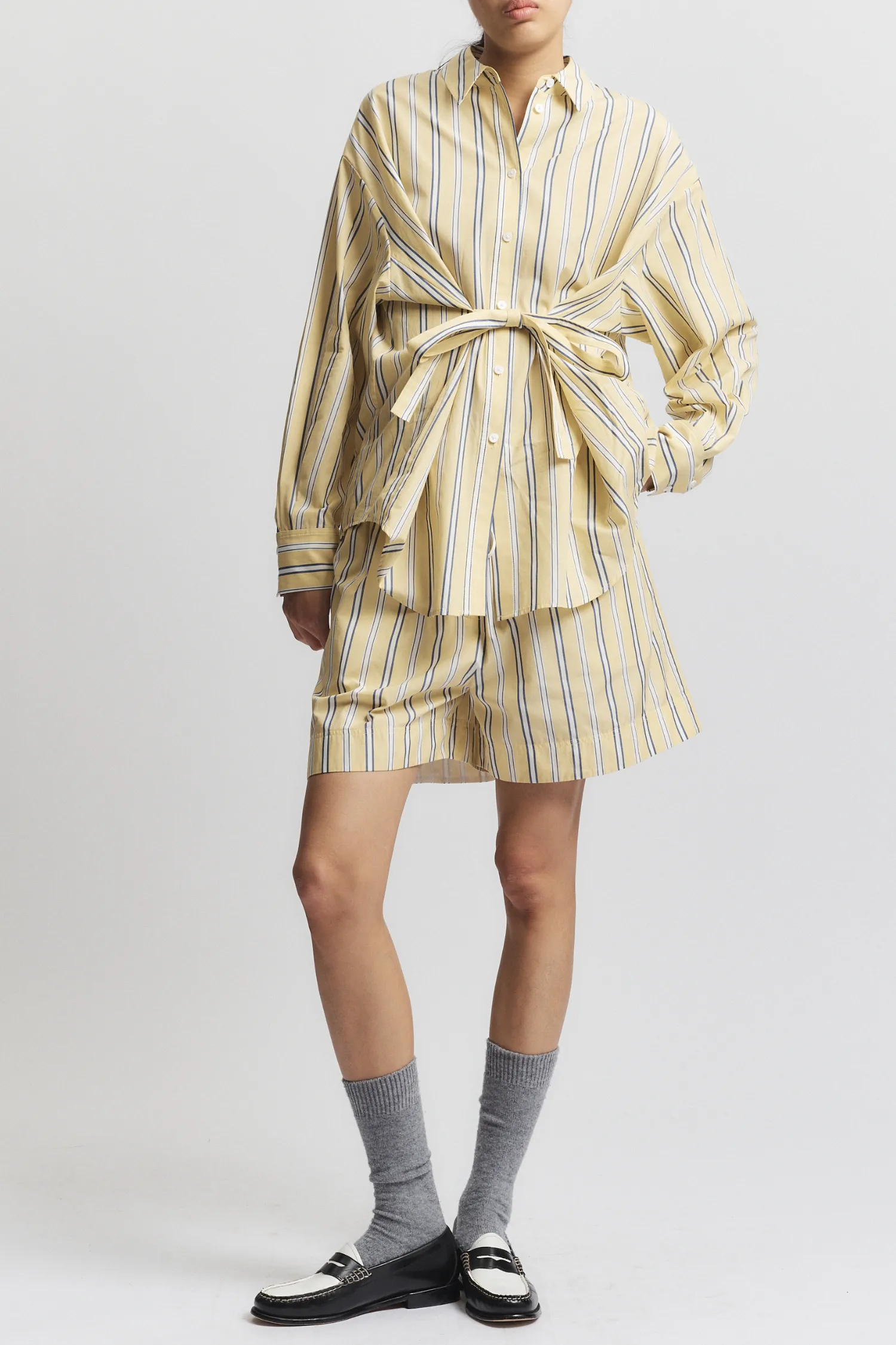 Lara Blouse, Canary Stripe