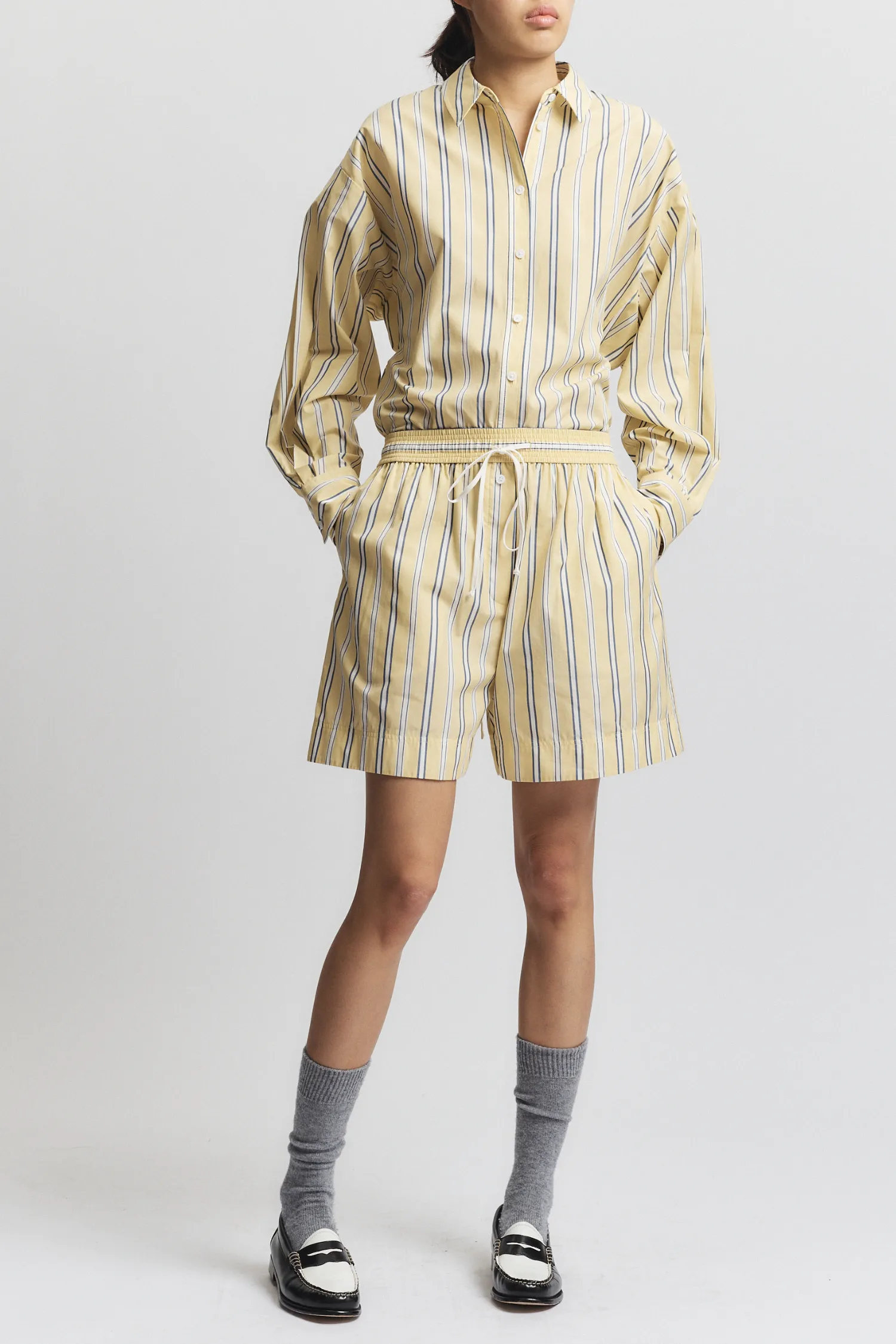 Lara Blouse, Canary Stripe