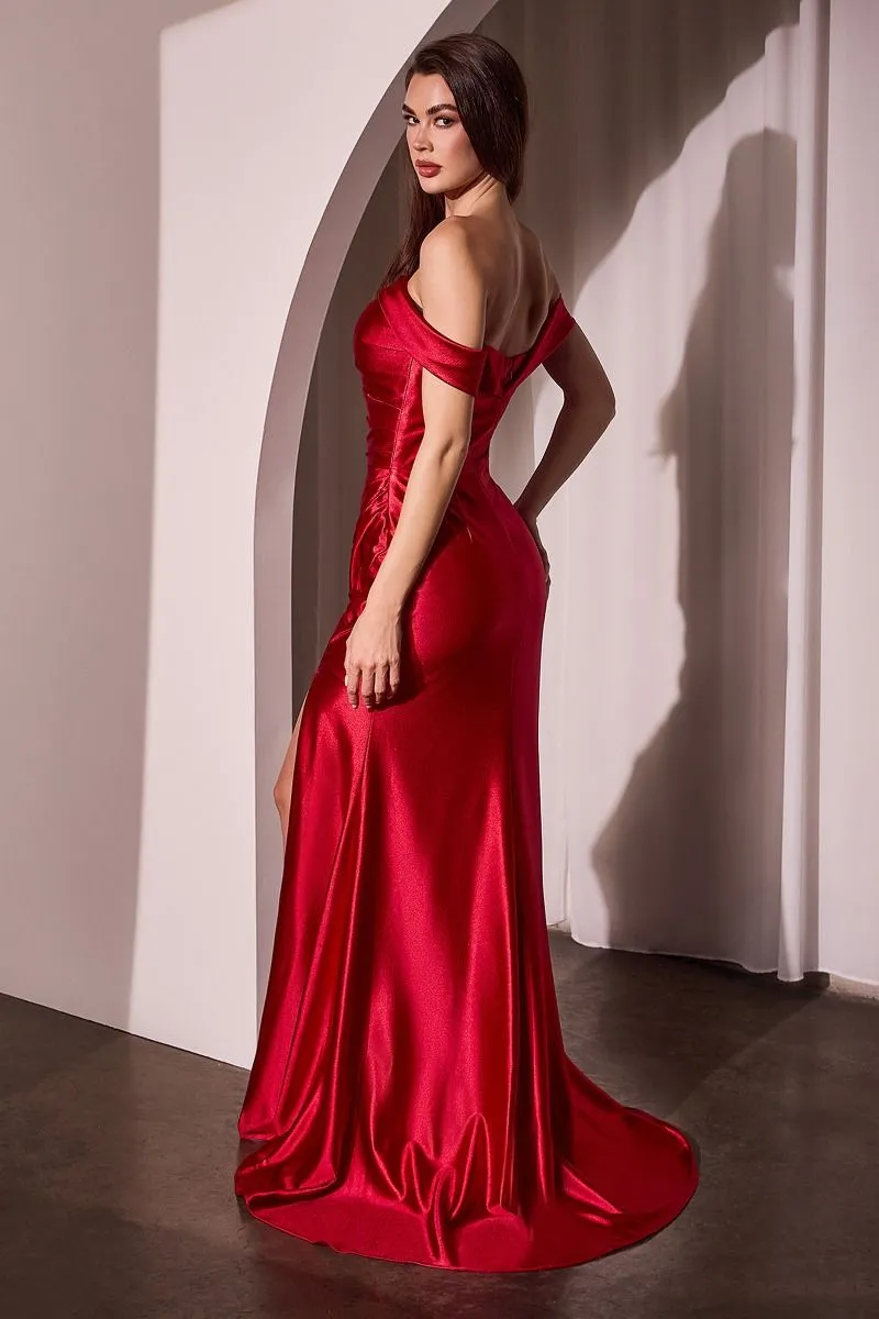 LEILANI Off Shoulder Silky Mermaid Prom & Formal Dress