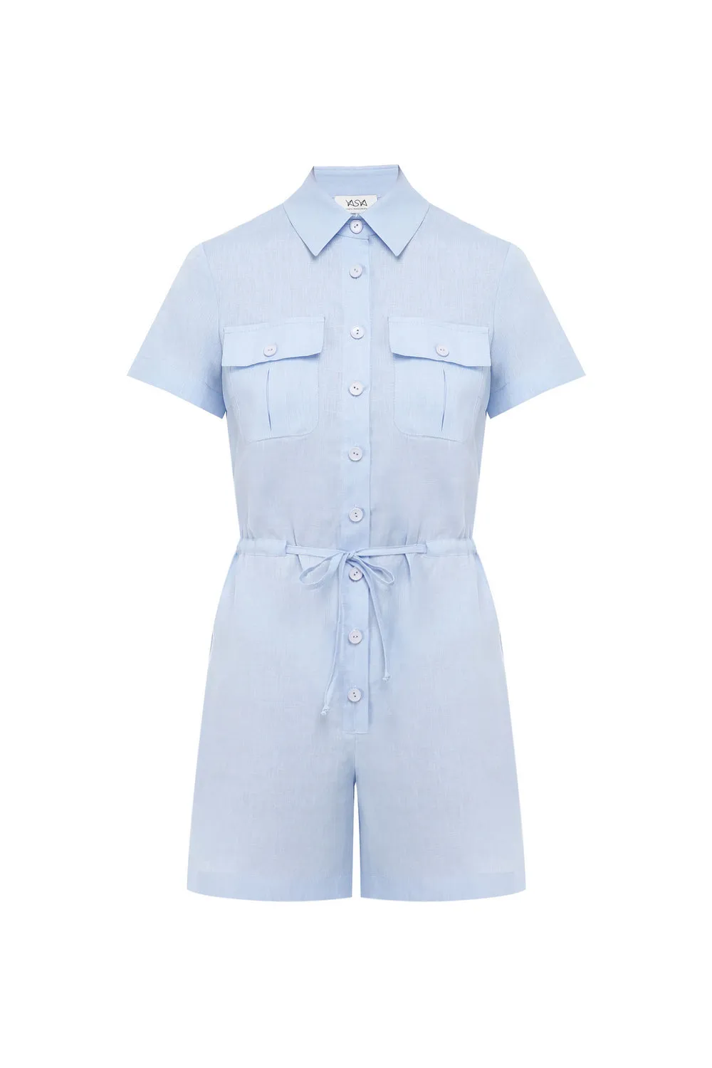 Linen Romper Sky Blue