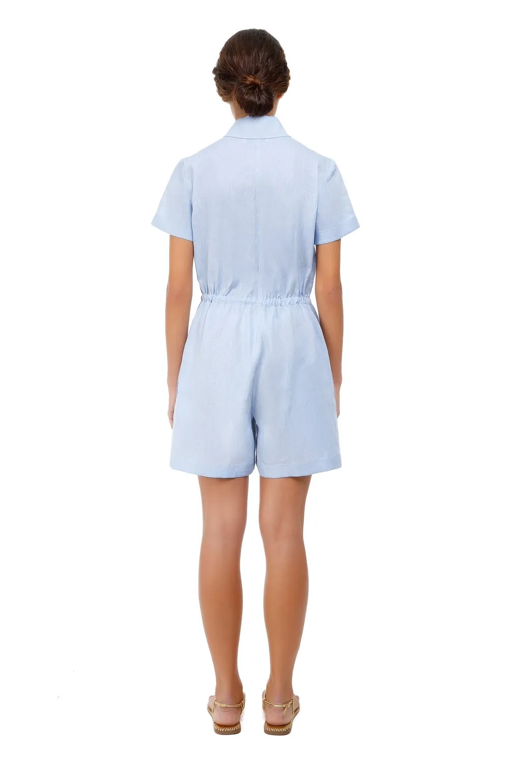 Linen Romper Sky Blue