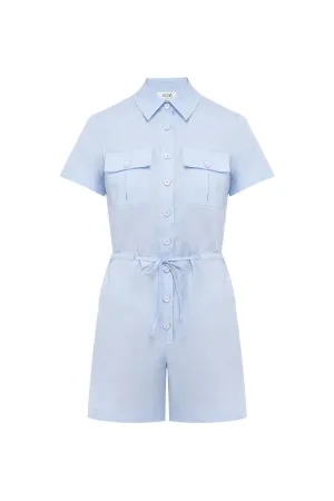 Linen Romper Sky Blue