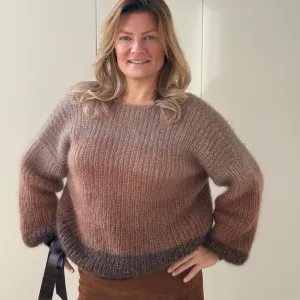 LORE Cappuccino Mohair & Silk Cardigan Handmade