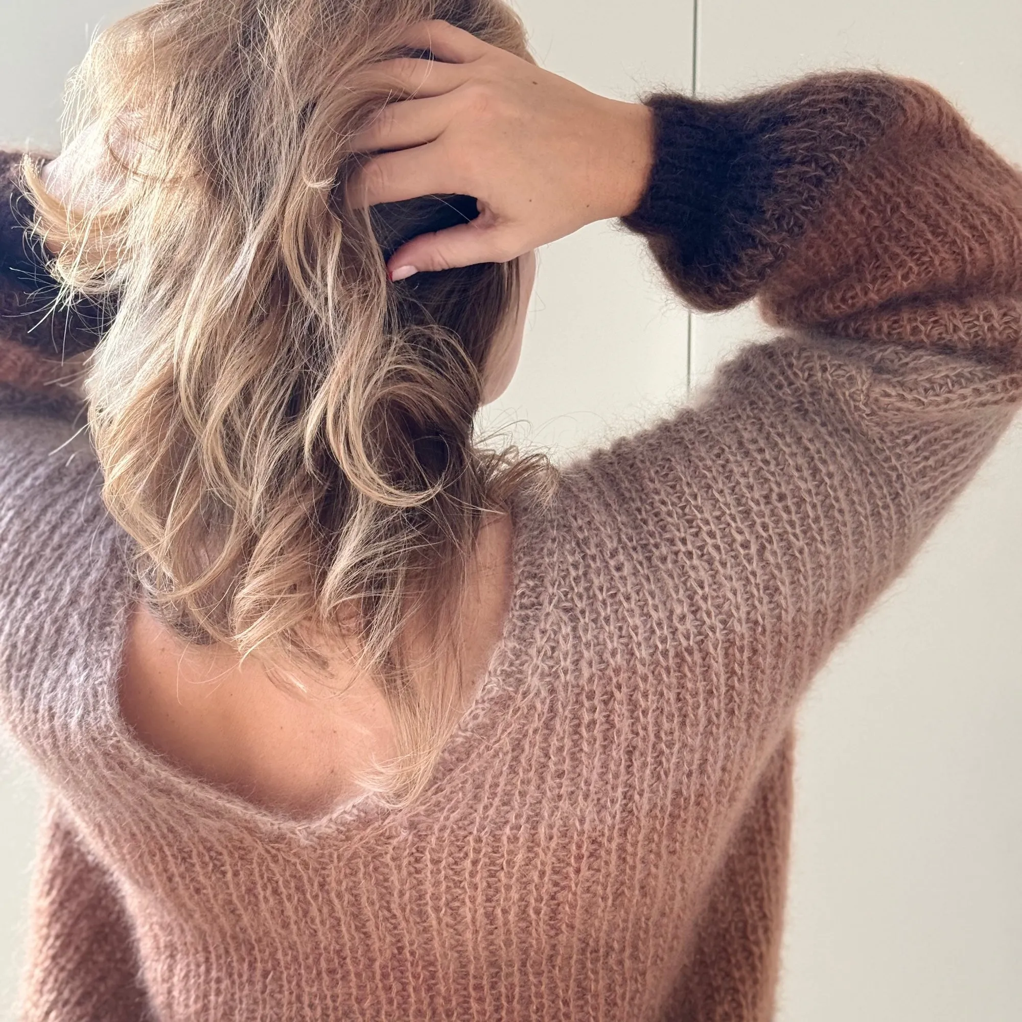 LORE Cappuccino Mohair & Silk Cardigan Handmade