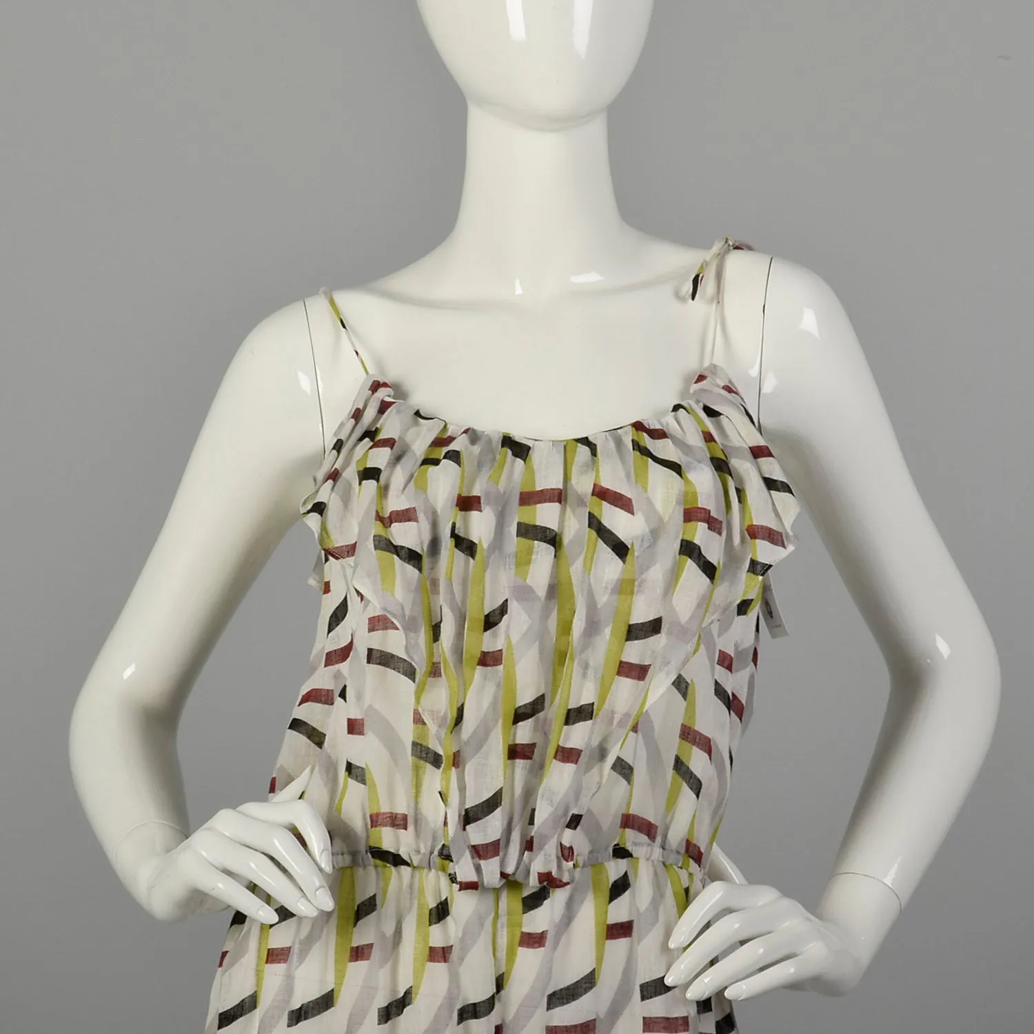 Medium Diane Von Furstenberg Romper Sleeveless Sheer Linen Summer