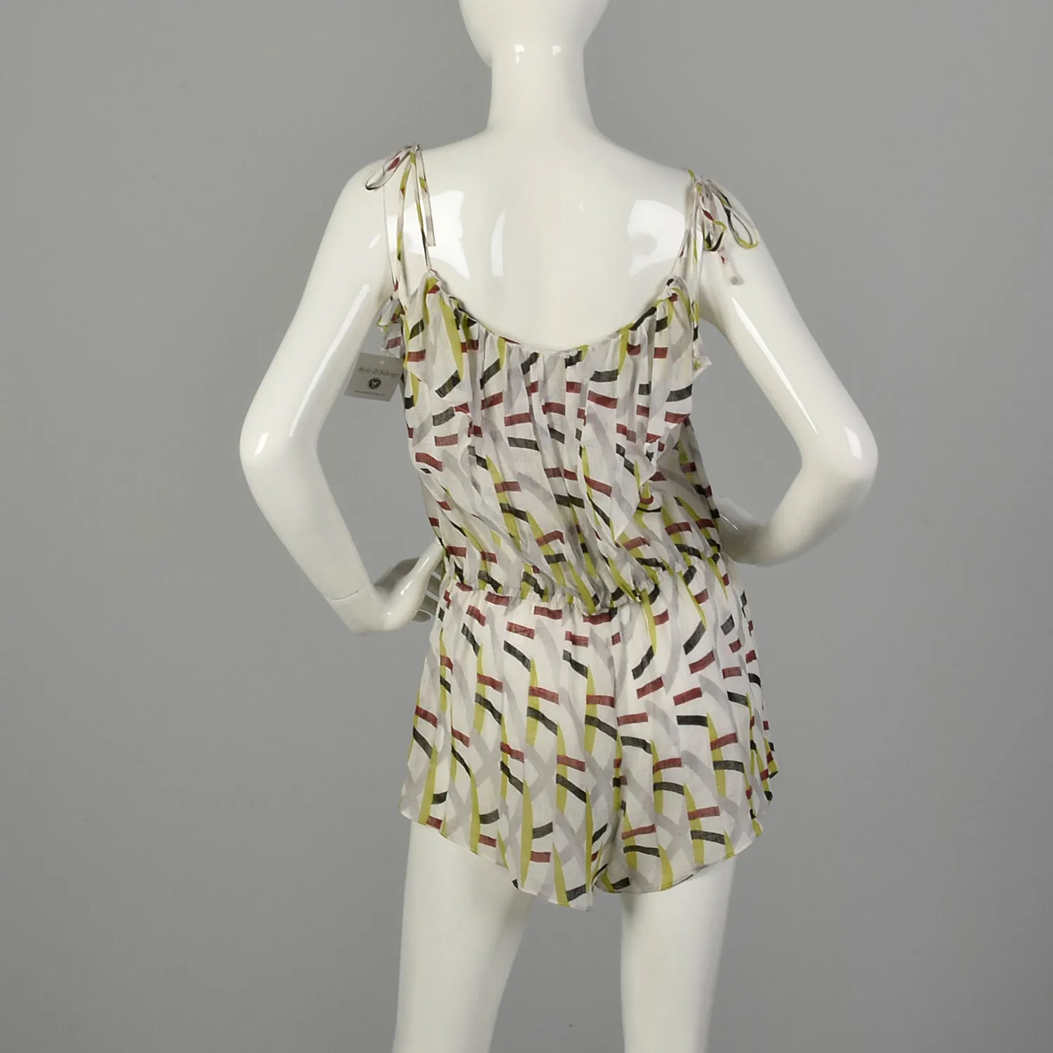 Medium Diane Von Furstenberg Romper Sleeveless Sheer Linen Summer