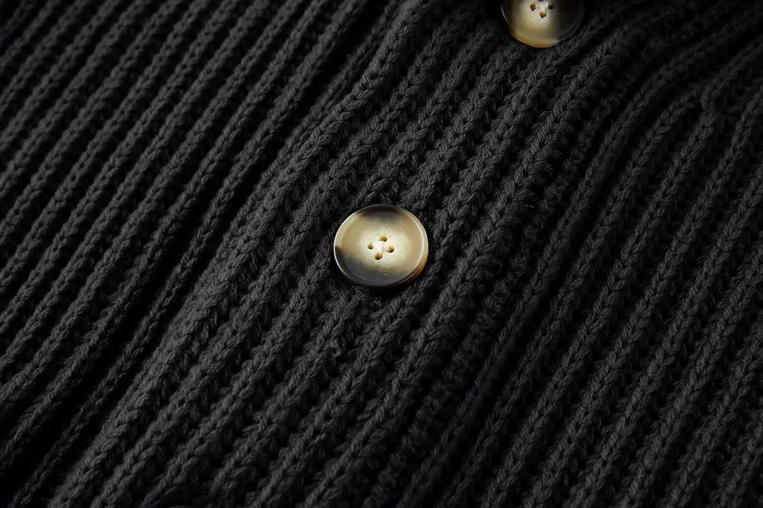 Men's Grey Shawl Ribbed Button Knit Long Sleeve Sweater Cardigan