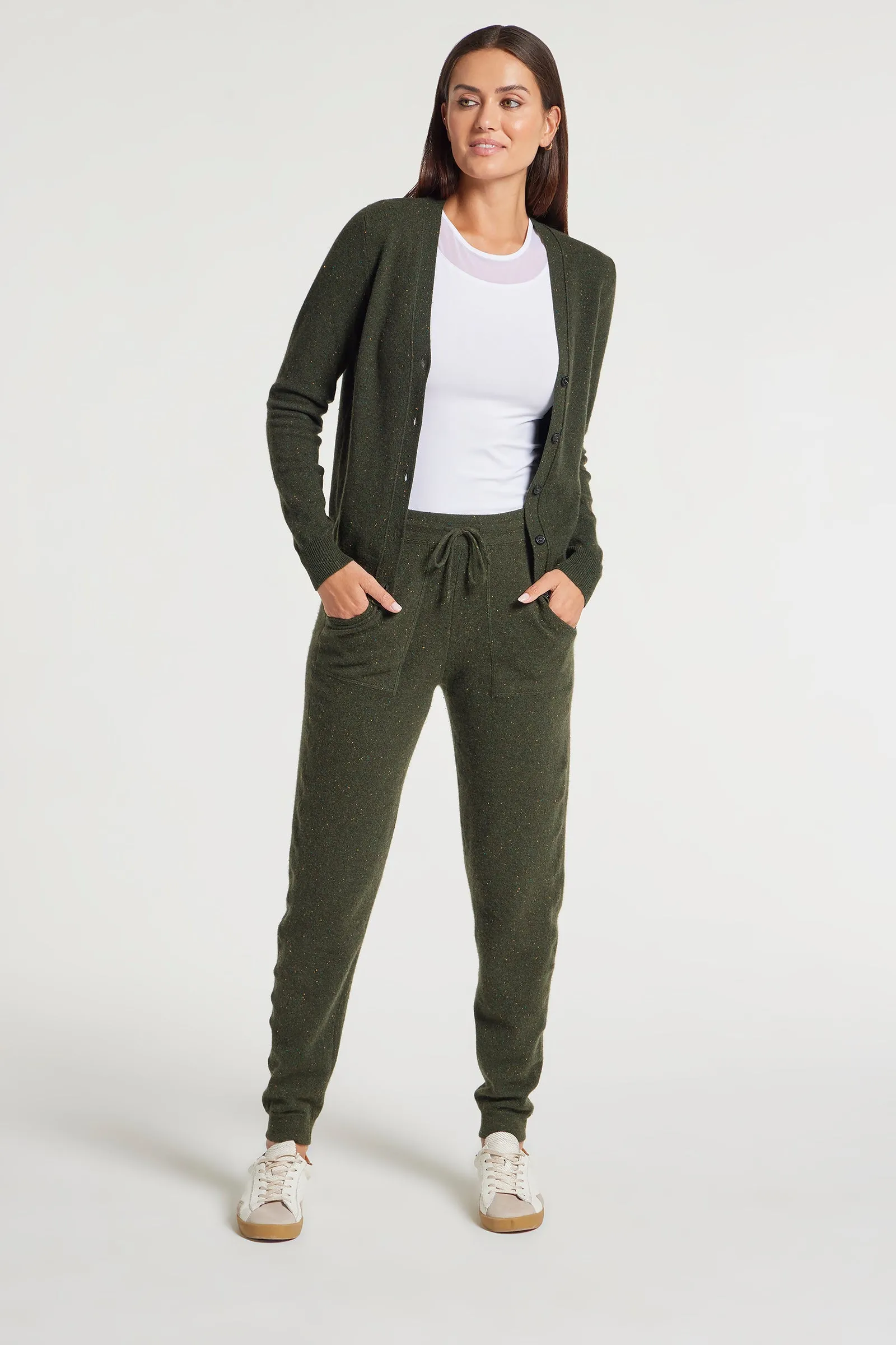 Missy Cashmere Cardigan in Army Green
