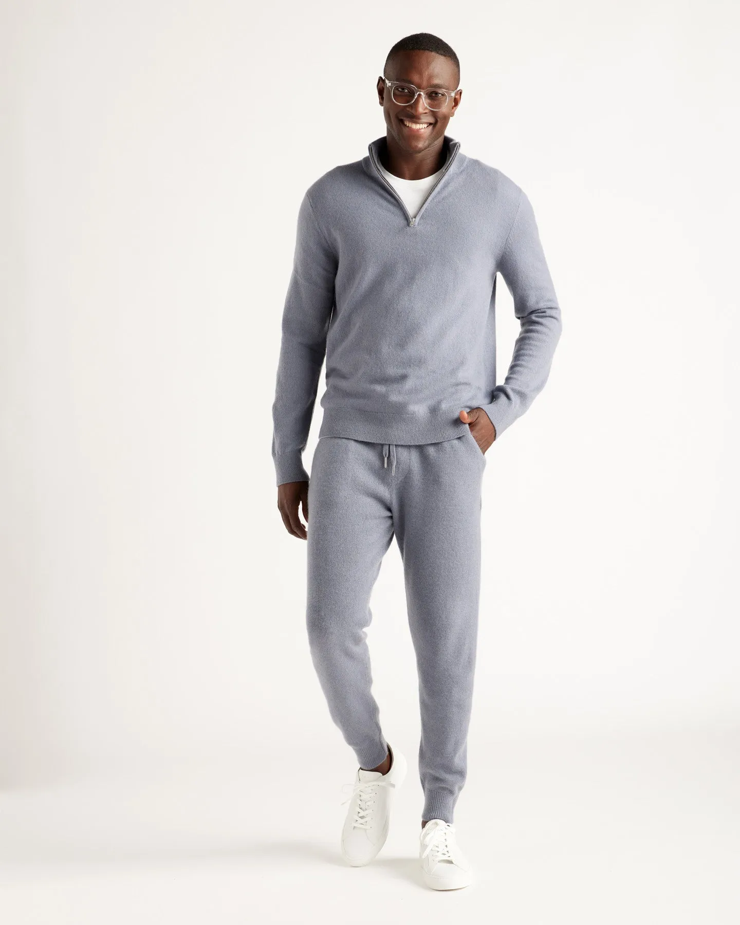 Mongolian Cashmere Quarter Zip Sweater