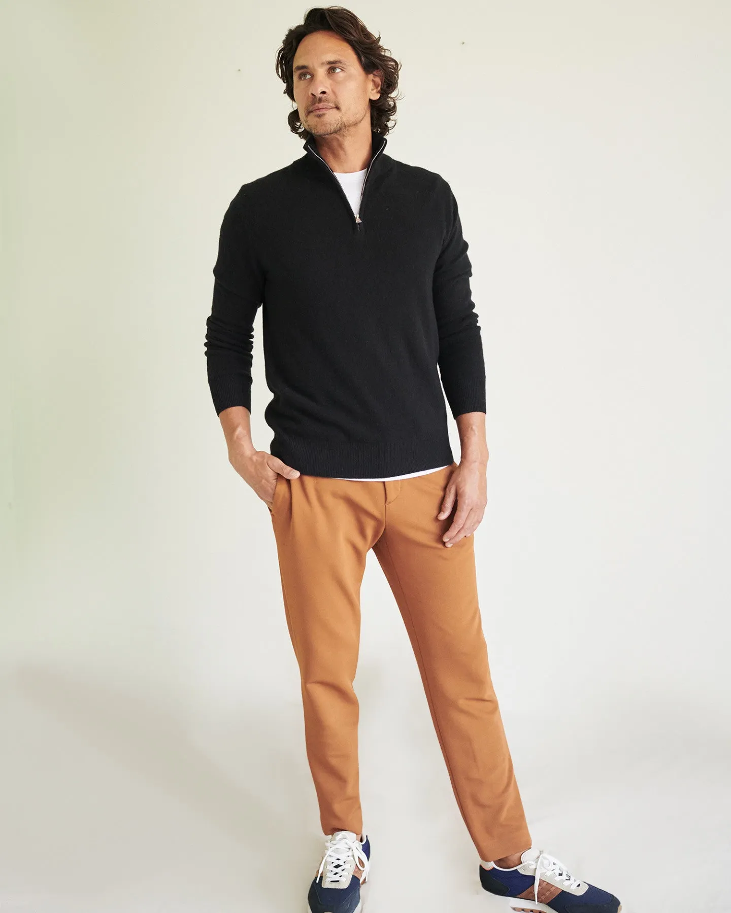 Mongolian Cashmere Quarter Zip Sweater
