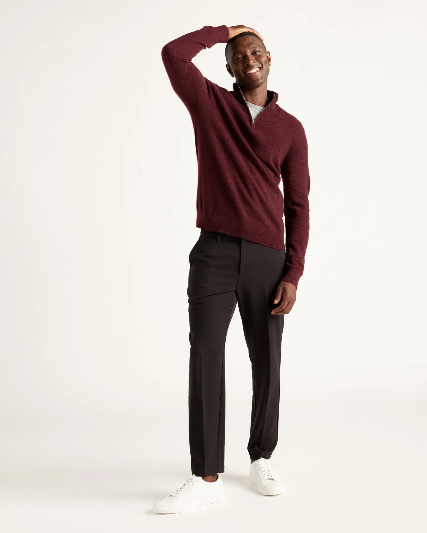 Mongolian Cashmere Quarter Zip Sweater