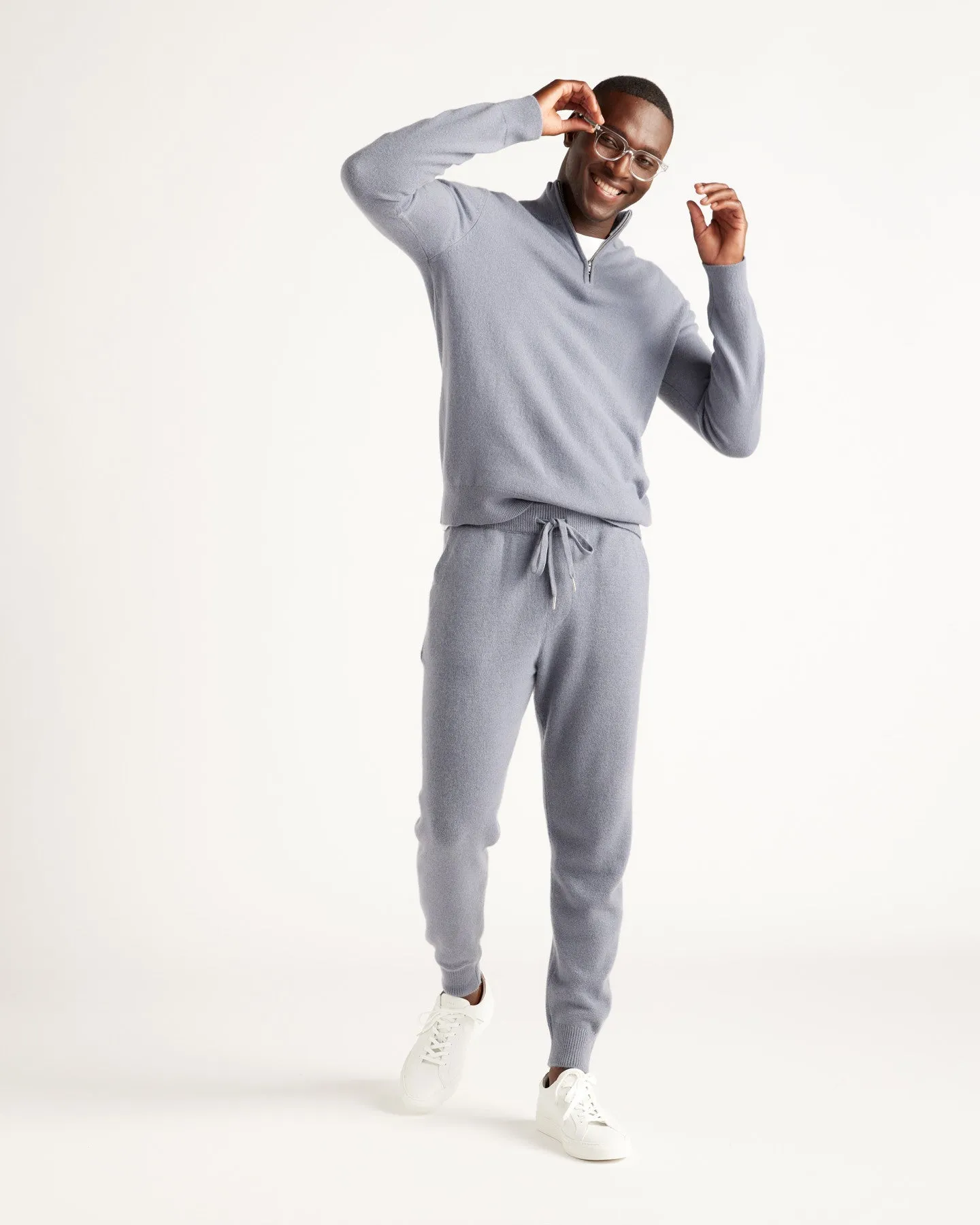 Mongolian Cashmere Quarter Zip Sweater