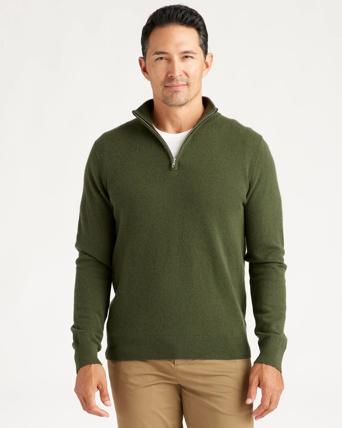 Mongolian Cashmere Quarter Zip Sweater