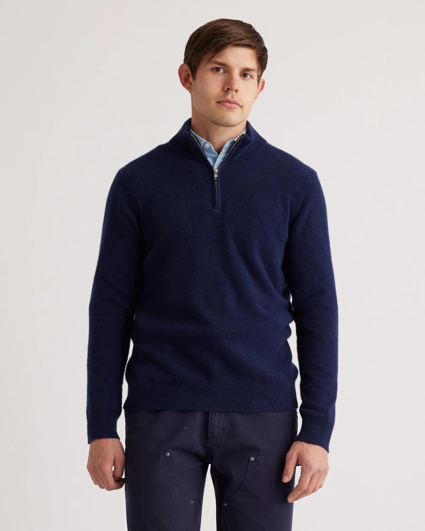Mongolian Cashmere Quarter Zip Sweater