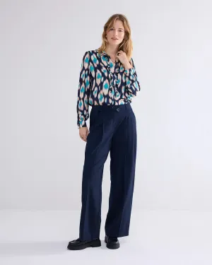 Painted Ikat Blouse - Midnight Blue