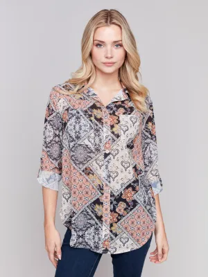 Printed Button - Paisley