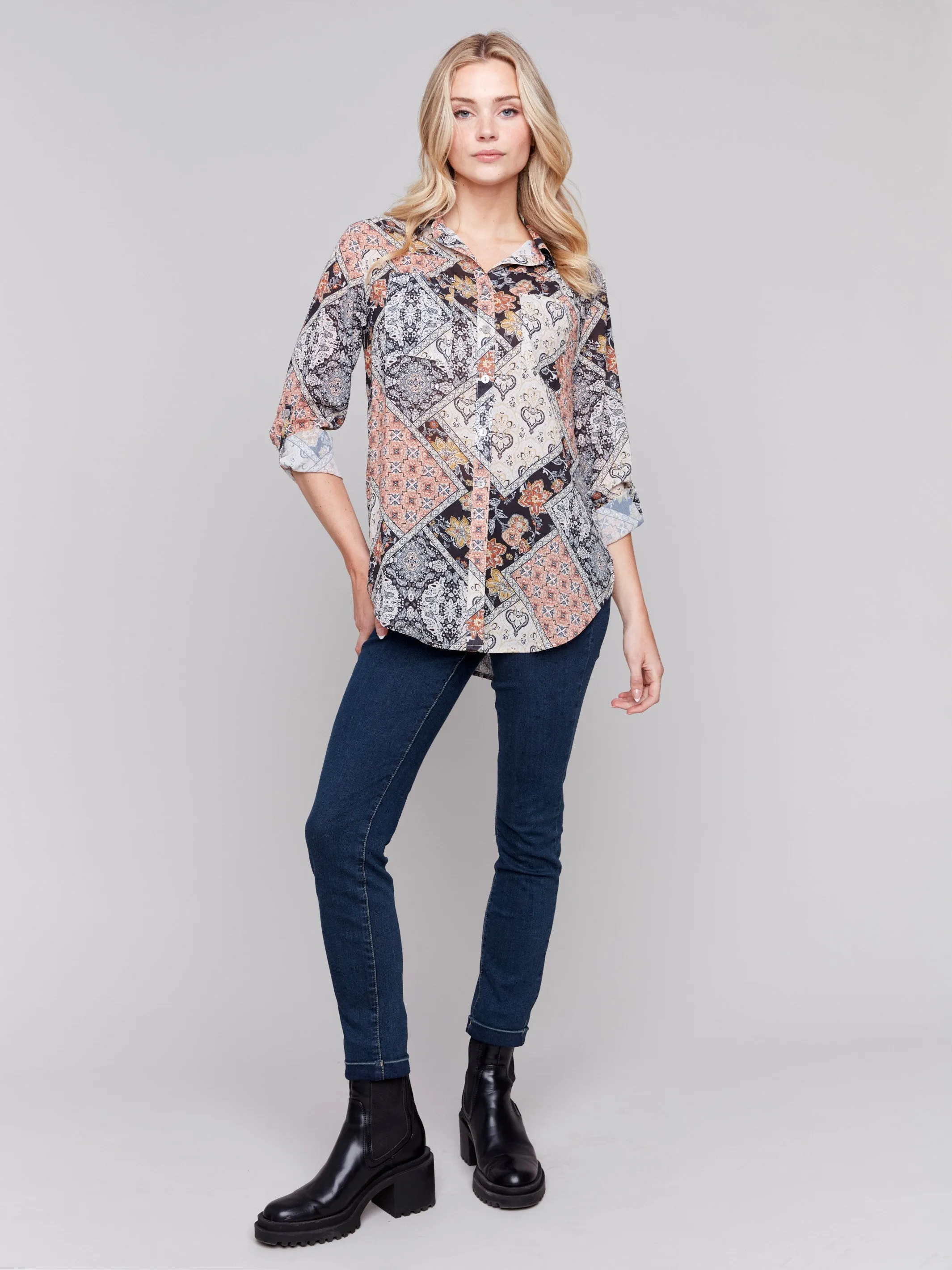 Printed Button - Paisley