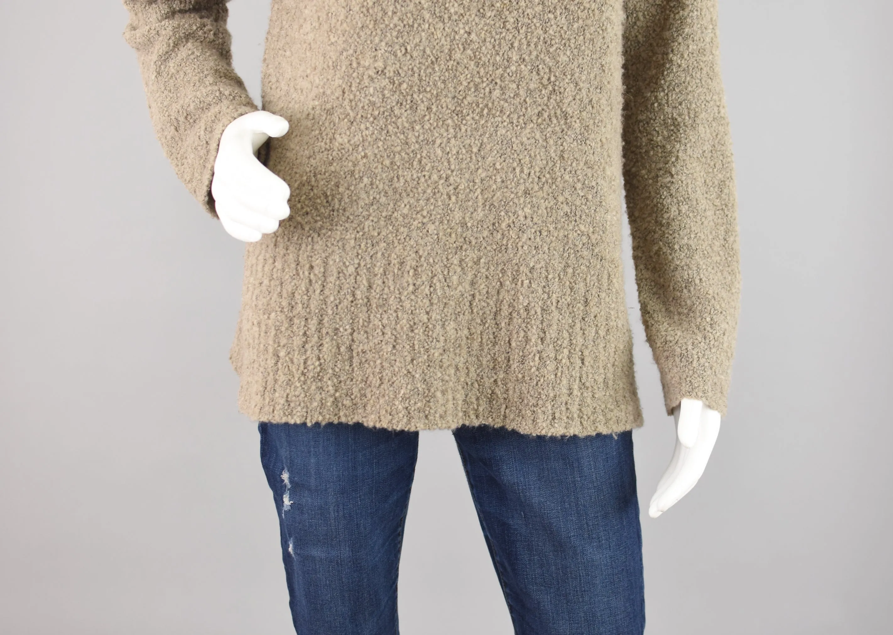 Pure J.Jill Brown Fuzzy Wool Blend Long Length Sweater Women's Small