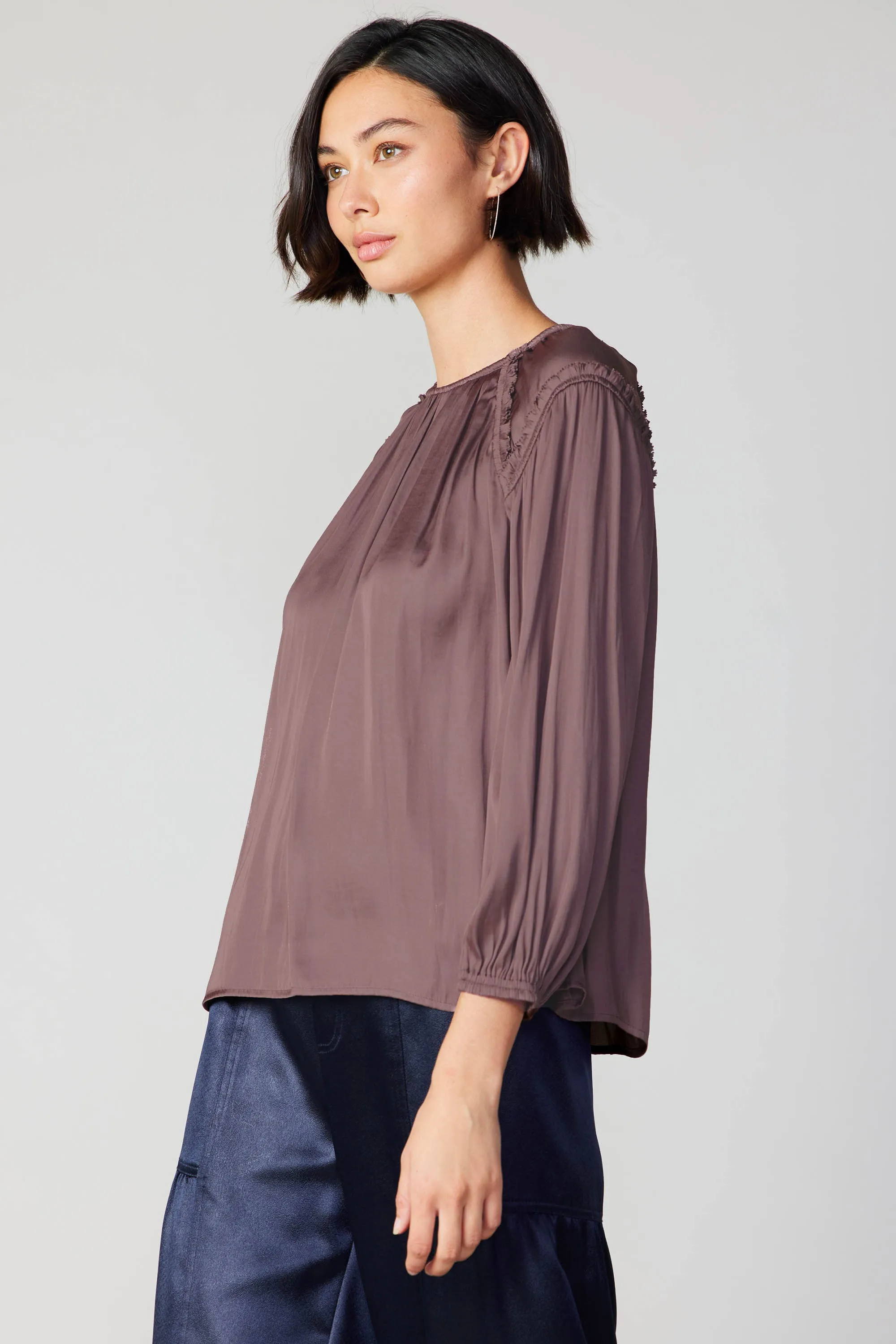 Round Neck Ruffled Top