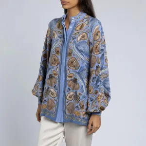 SABINA SAVAGE - DANCING DELPHINUS POET SLEEVE BLOUSE